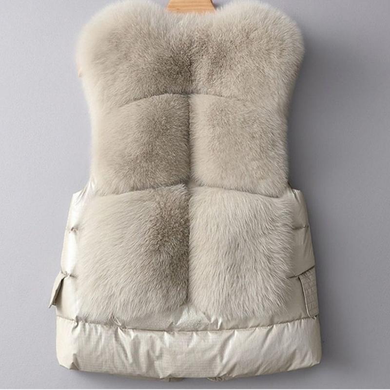 Vest Coat Autumn Short Down Jacket Women Iimitation Vest Winter Wear Waistcoat Sleeveless