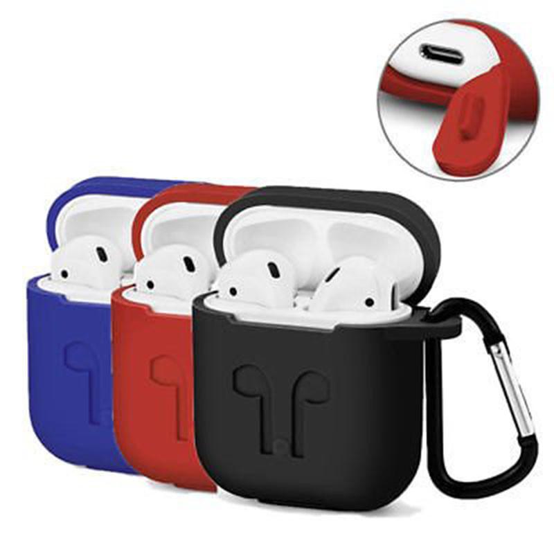 Airpods Protective Case Set Silicone Flip Style Trendy Solid Color