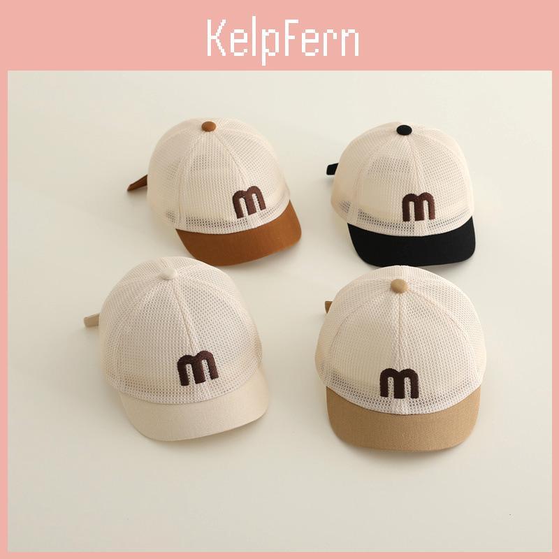 Solid Baby Summer Hat Mesh Color Letter M Embroidery Breathable Baseball Cap For Kids Boys Girls Short Brim Duck Tongue Cap
