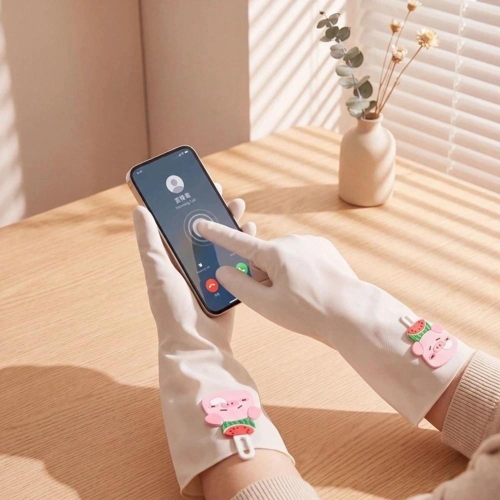 Waterproof Dishwashing Gloves Piglet Pattern Household Gloves Comfortable Cleaning Gloves Laundry