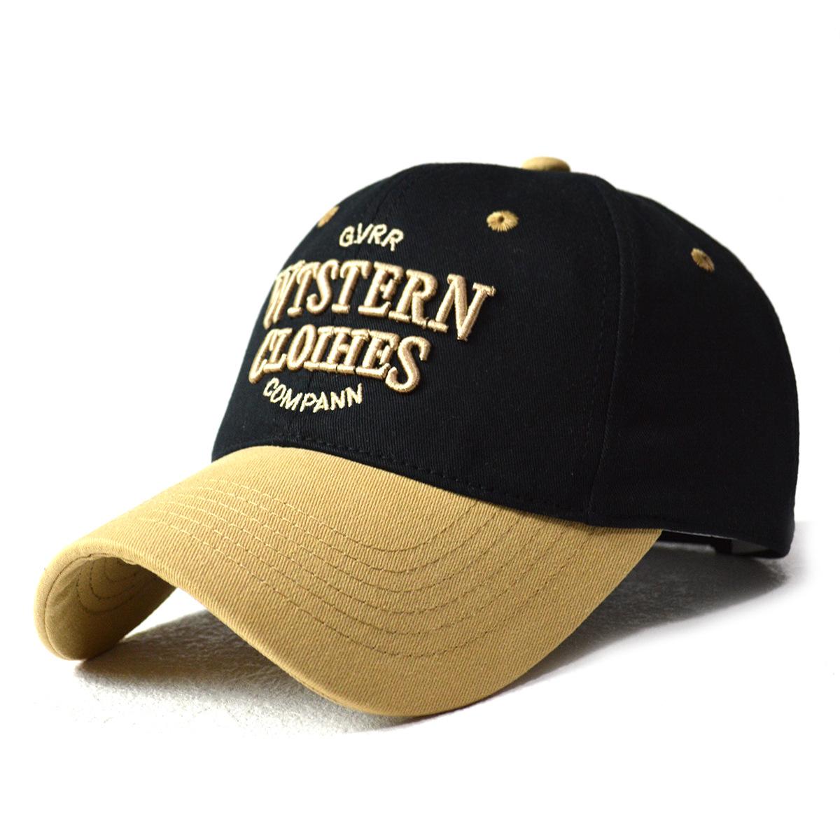 Chic Multi Color Two-Tone Western-Embroidered Classic Stylish Durable Daily Casual Outdoor Baseball Cap чёрный