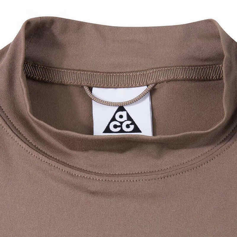 Nike ACG Breathable Outdoor Stand Collar Quick Dry Long Sleeve T-Shirt Women Tops Brown FN1964-214