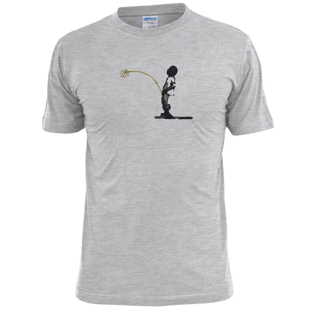 Mens Banksy Boy Peeing Graffiti T Shirt Street Art