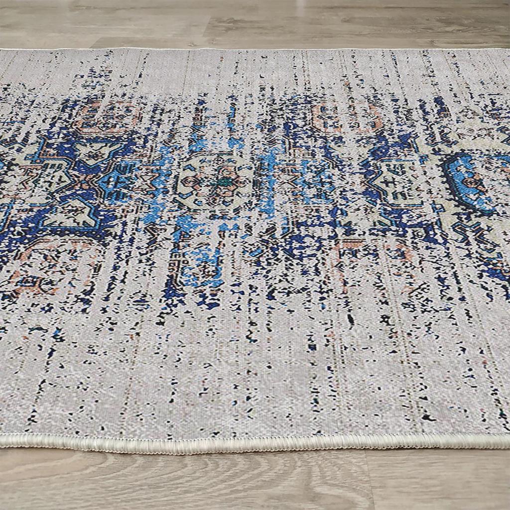 Decorative Cotton Vintage Patterned Woven Carpet ,Modern , Thin , Washable Stain Resistant Trend Woven Floor Room Carpet