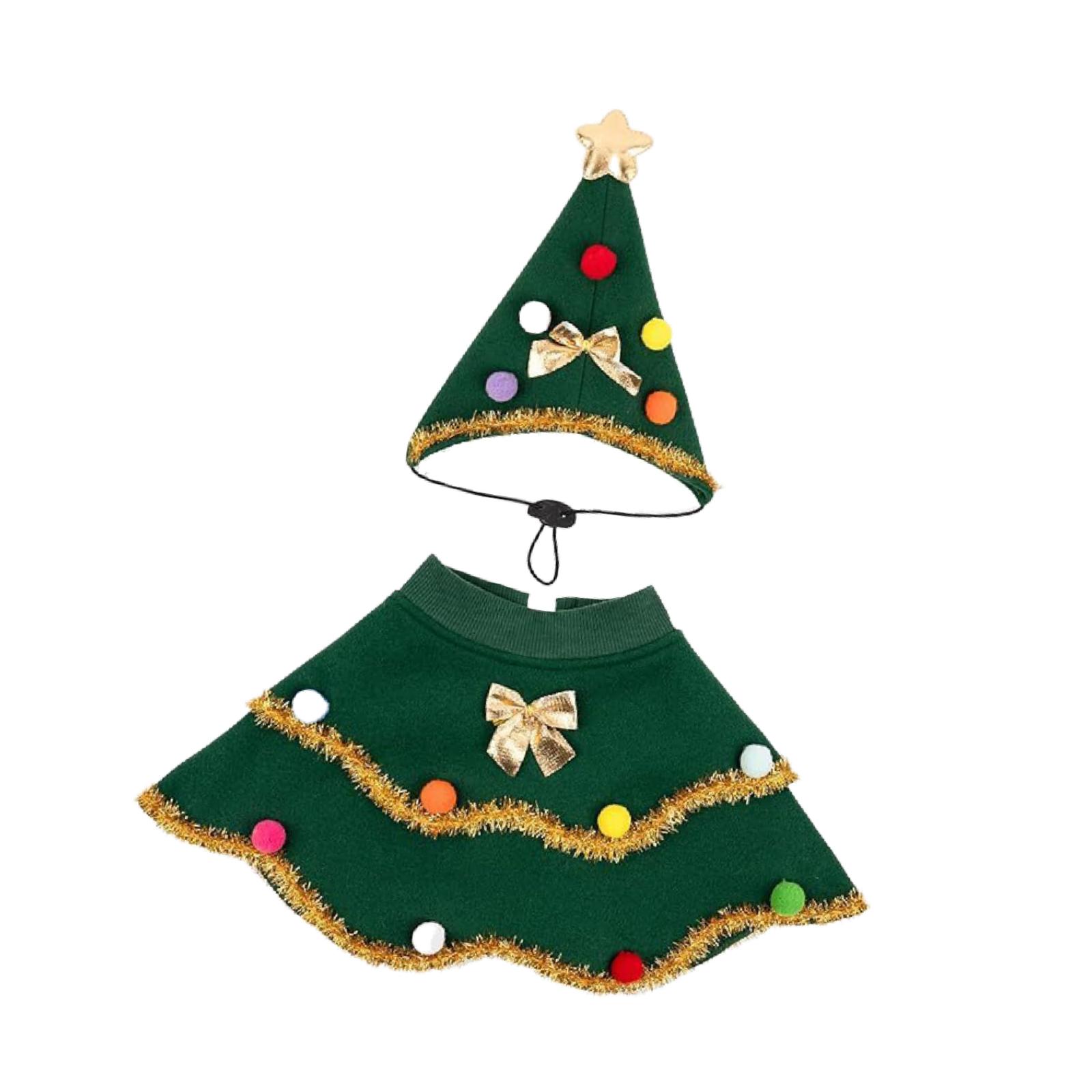 

2026 Christmas Dog Cloak Christmas Pet Clothes Xmas Tree Pet Cape Shawl for Pet Holiday Puppy Dress Up Accessories S белый