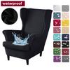 Water-repellent Wingback Chair Cover 2-Piece High Stretch Wing Chair Slipcovers Wingback Armchair Covers with Elastic Bottom
