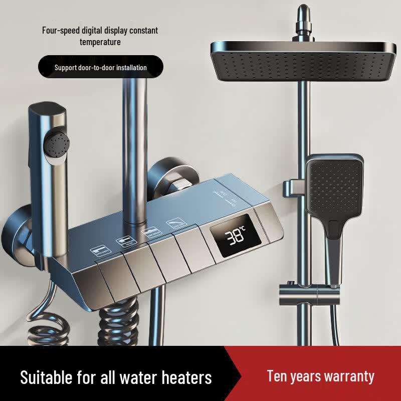 HENGDI Thermostatic Digital Display Pressurized Shower System