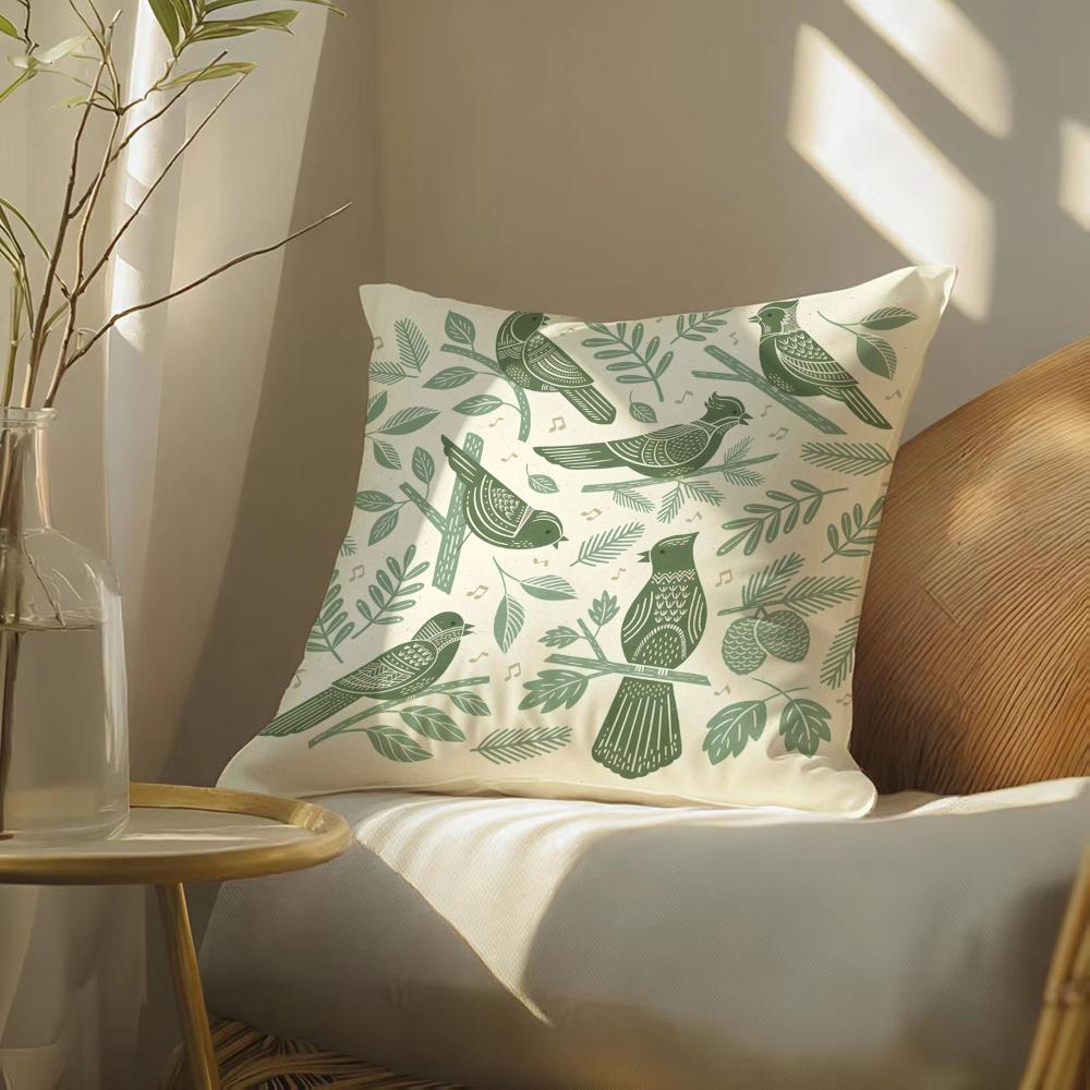Simple Farm Crop Flower Print Pillow Case Double-Sided Plush Sofa Cushion Covers Organic Breathable Invisible Zipper