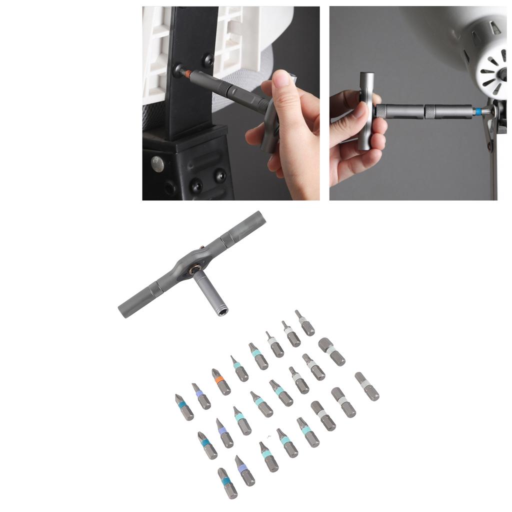 RS1 24 In 1 Multi-purpose Ratchet Wrench Screwdriver S2 Magnetic Bits Tools Set DIY Household Repair Tools Set