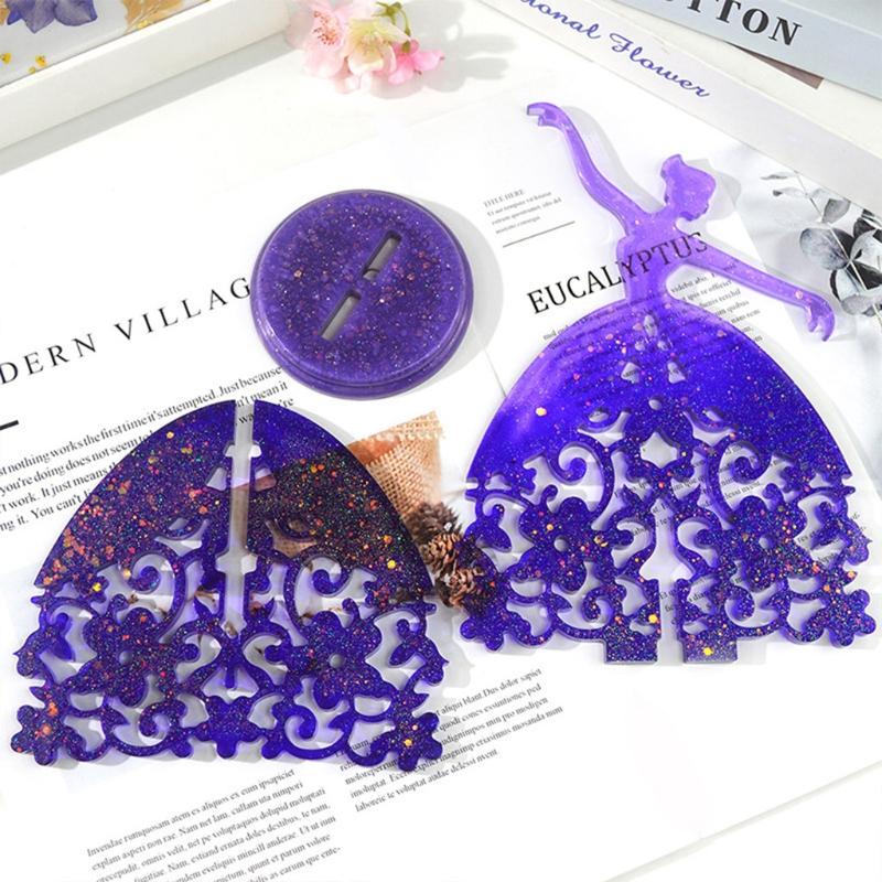 Crystal Epoxy Mold Stereo  Dancing Girl Jewelry Holder Mold Ornaments Silicone Mold for  Jewelry Making