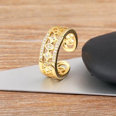 Nidin Delicate Zircon Free Size Adjustable Rings Female for Women Korean Fashion Accessories Girl's Luxury Lucky Jewelry Gift