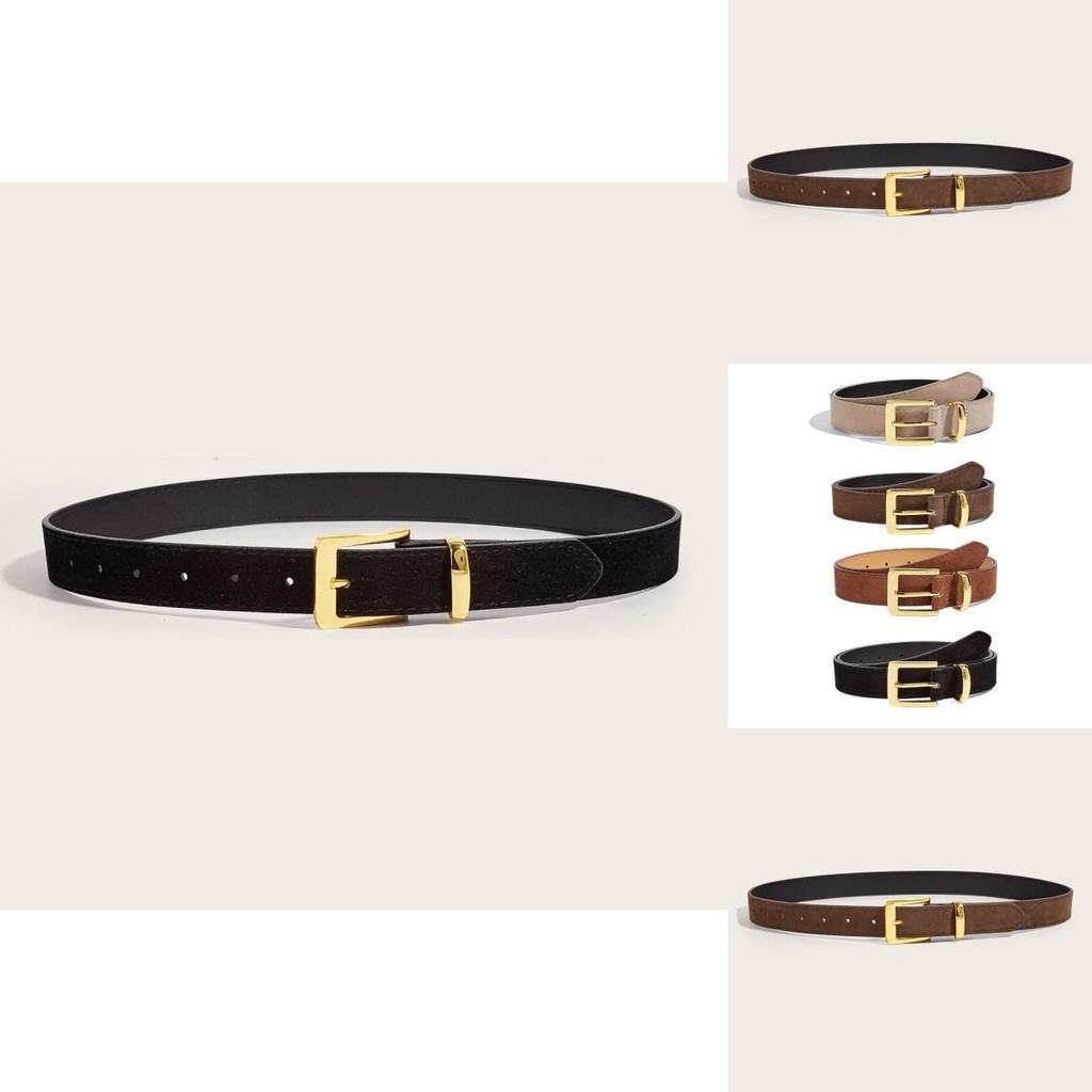 Simple Chic Pu Leather Belt With Metal Pin Buckle For Casual Jeans And Pants