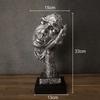 Il Silenzio è Oro Personaggio Retrò Resine Statua Scultura Astratta di Volto Umano Decorazione da Scrivania Arredamento Decorazioni per la Casa Vintage