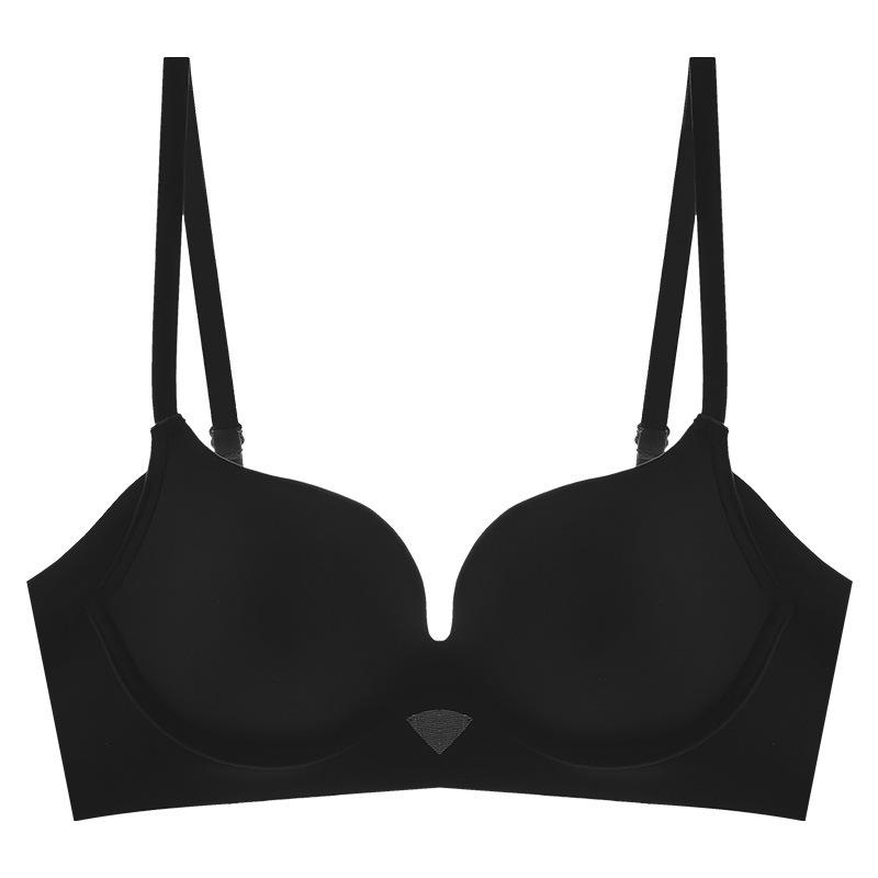 Smooth Underwear Comfortable and Sexy Gathered Bra Anti Sagging Double Breasted Seamless Red Bra