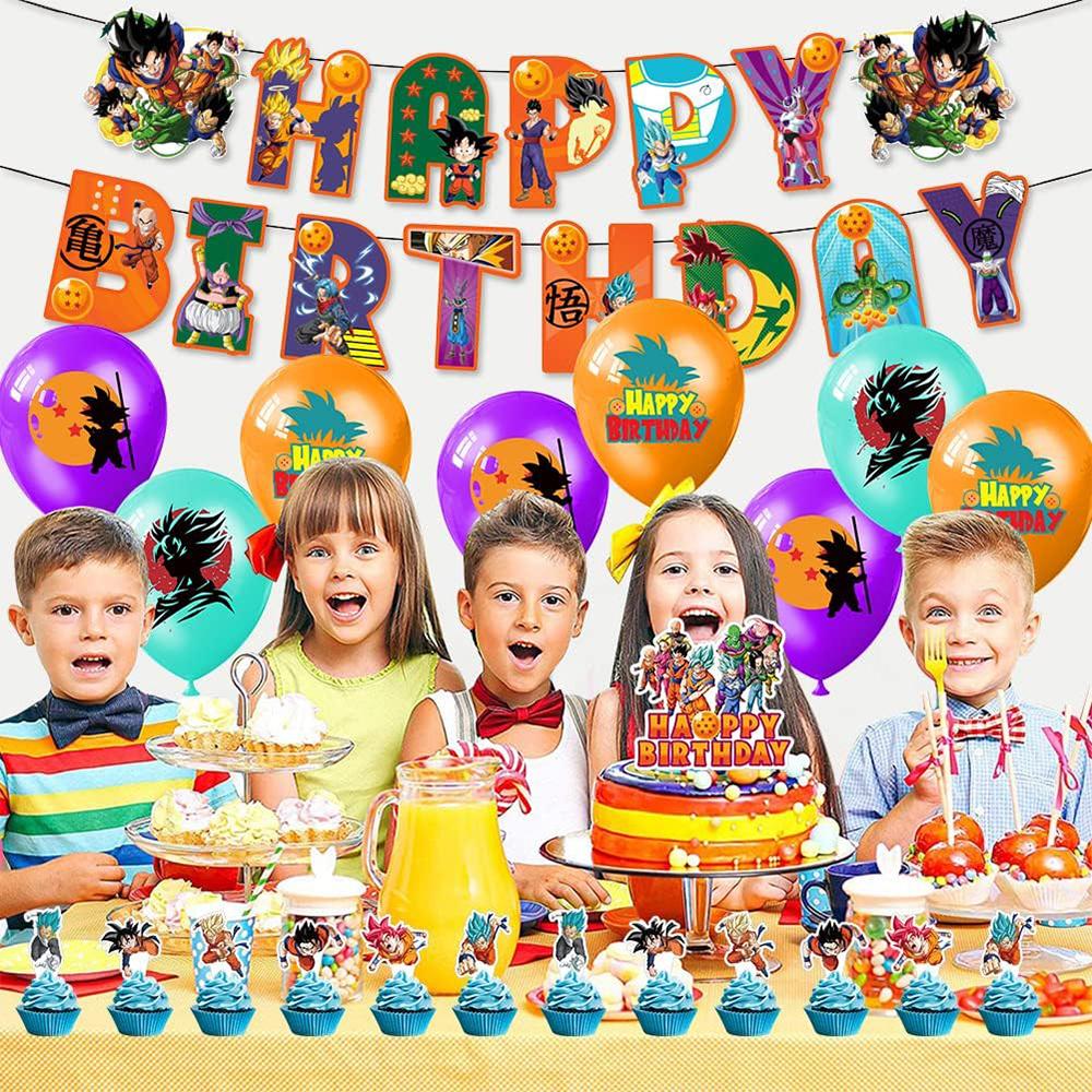 32 Pcs Dragon Ball Birthday Party Supplies Includes Banner Caketoppers Balloons