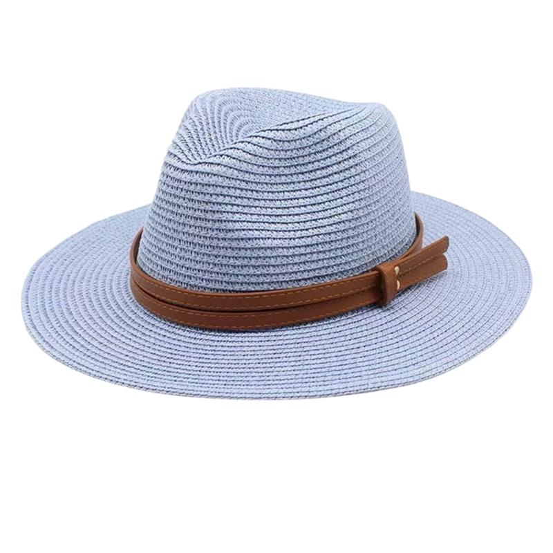 Elegant Straw Panama Hat Unisex Lightweight Brims Sun Hat Comfortable for Music Festival Travel & Casual Wear
