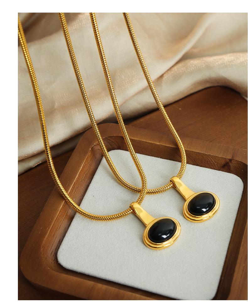 Cartilage Snake Bone Chain Pendant Necklace, 18k Gold Titanium Steel, Non-Fading Jewelry for Women