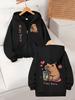 Felpa con Cappuccio e Stampa di Lettere Capibara per Ragazze – Stile Casual e Sportivo per Ragazze Più Grandi – Elegante Felpa con Zip per Primavera, Autunno e Inverno