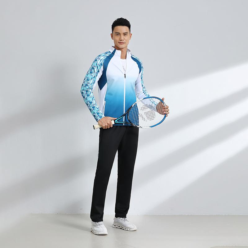 Herbst und Winter Langarm Sportjacke Herren- und Damenjacke Badmintonbekleidung Trainingsset