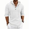 Men's Daily Loose Casual Retro Hooded Henley Long Sleeve T-shirt