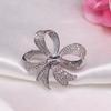 Zircon Ribbon Flower Brooch Crystal Flower Corsage Sparkling Diamond Flower Chest Decoration Gift for Mothers Such As Entrance Ceremonial Ceremonies,