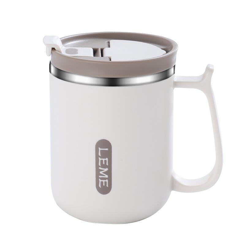 500ML 304 Stainless Steel Mug with Lid and Spoon Tea Strainer Water Cup High Aesthetic Coffee Cup, Breakfast Cup Water Bottles