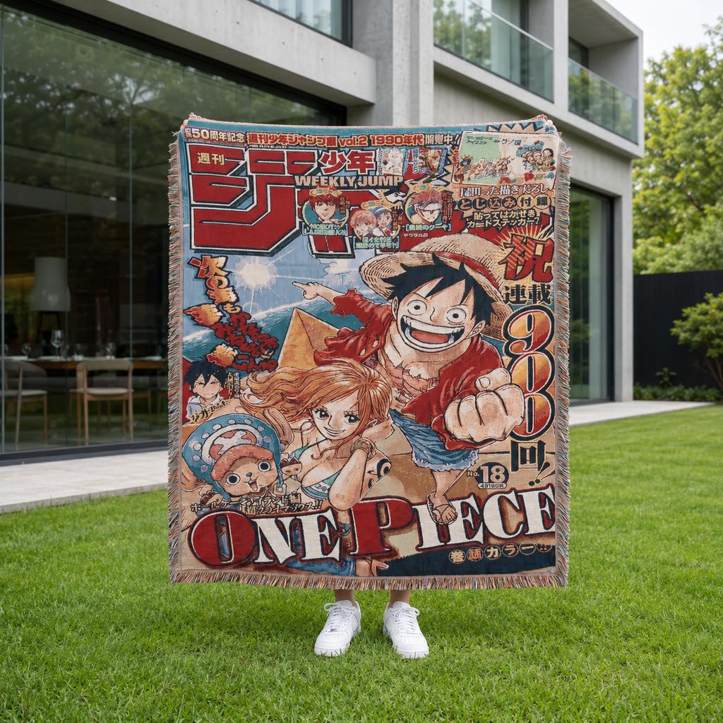 Custom Size Anime Woven Blanket Soft Home Cover Blanket for Couch Bed and Chair