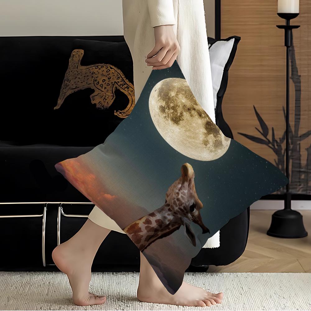 Giraffe Personalized Picture Text Home Decorative Pillows Household Gifts 45x45cm