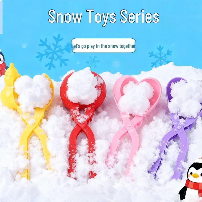 Children's Snowball Molds: Duck, Heart Shapes, and Snowball Fight Toys Set.