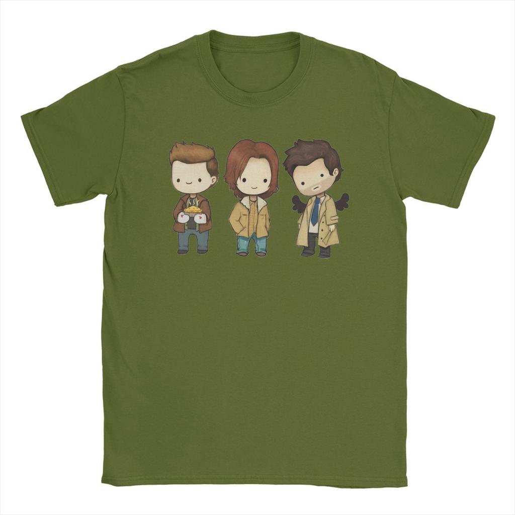 Men's Sam Dean Castiel Supernatural Chibi T Shirt TV Shows 100% Cotton Clothes Round Neck Tee Shirt New Arrival T-Shirt
