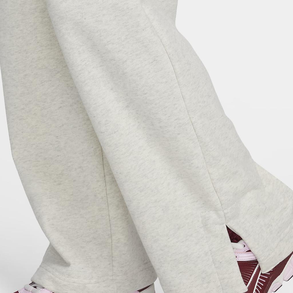 Nike Solid Color High Waist Wide Leg Knit Sports Pants Women Pants Oatmeal FZ4733-141