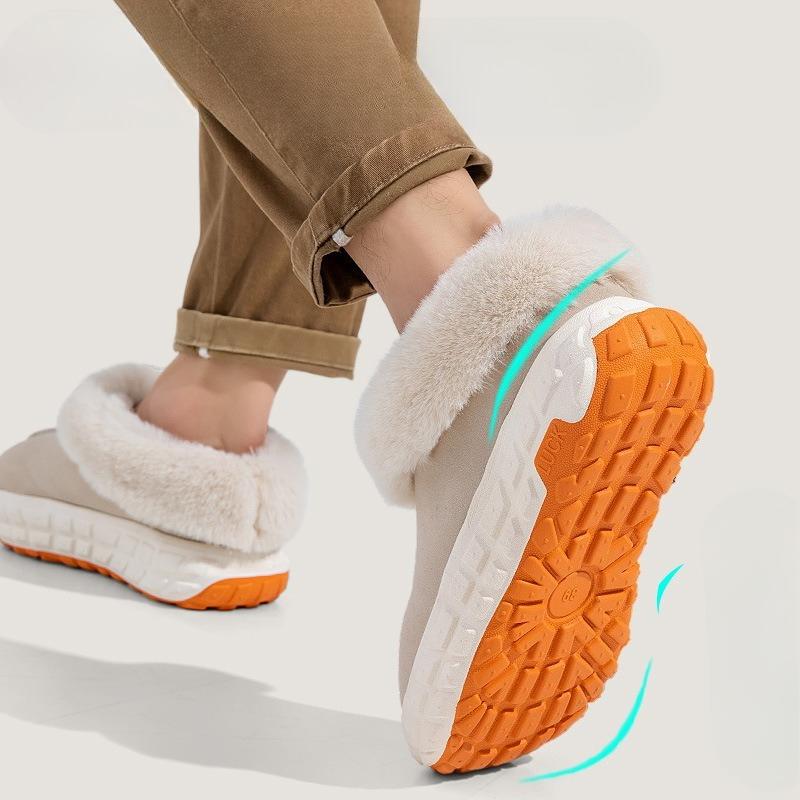 Thick-soled Cotton Shoes, Indoor Home Anti-slip Bags and Warm Plush Slippers Are Worn Outside