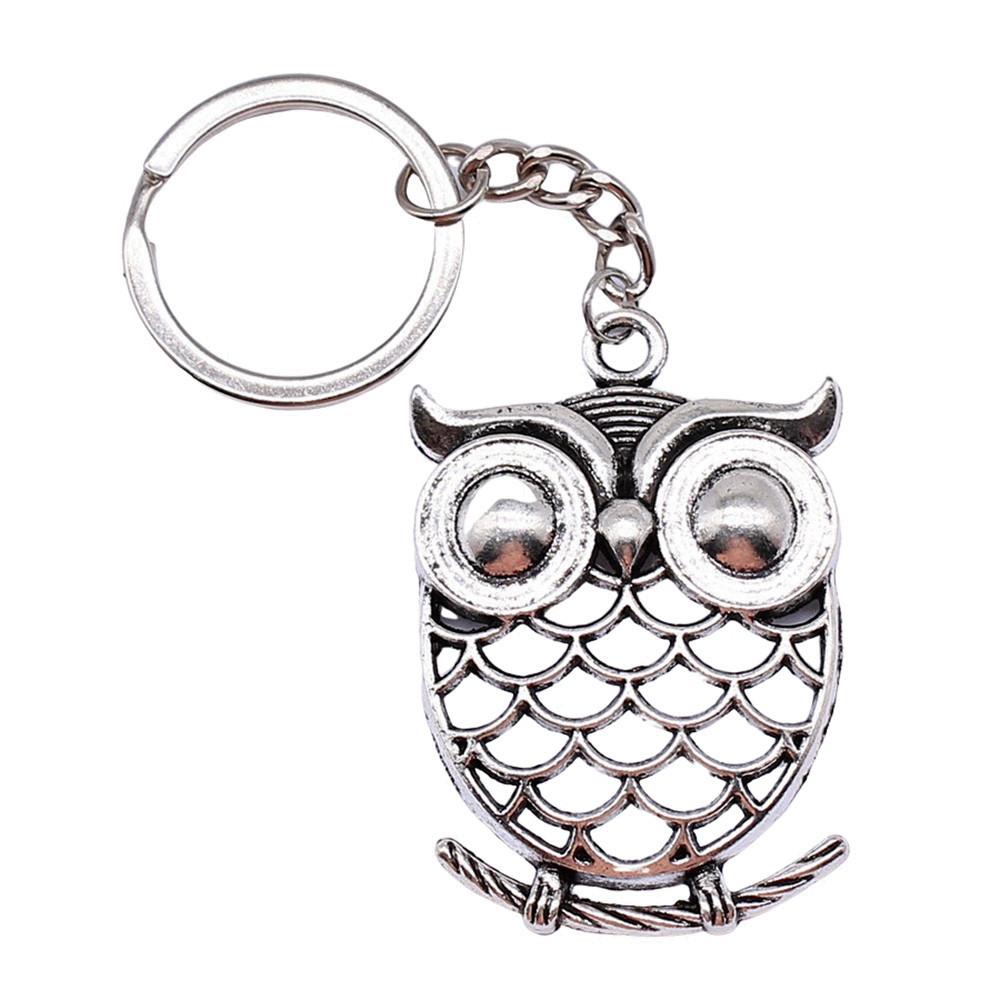 Pfauen Emaille Charms Eulen Schlüsselanhänger Vogel Anhänger Schlüsselring 28mm
