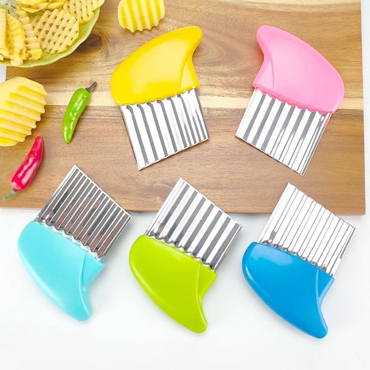 Stainless Steel Wavy Potato Cutter - Kitchen Gadget for French Fries and Vegetables