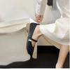 Damenschuhe Neue vielseitige flache Sandalen mit flachem Mund und einfarbigem Design Sommermode Runde Zehenpartie Damen Freizeitschuhe