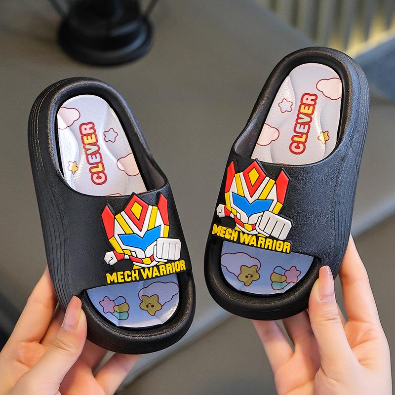 Jungen Cartoon Strand-Slipper - Sommer 2025, Indoor/Outdoor, Leicht, Rutschfest, Geruchlos, Weiche Sohle