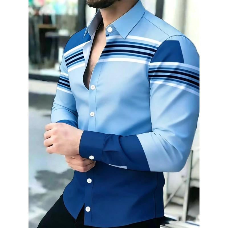 Herren Business Casual Hemd mit Aufdruck und langen Ärmeln, Modisches Schlank geschnittenes Leichtes Oberteil für Frühling/Sommer, Einfach Elegant Vielseitig für Pendler Professionelle Kleidung