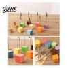 Organizzatore da scrivania per ufficio 2 pezzi Base cubica in legno Portamemo con clip Mini