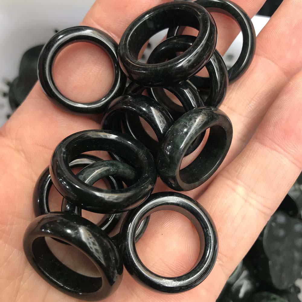 Hidden Jade Medicine King Stone Ring & Women's Dark Green Jade Bangle Accessories Live Broadcast Room
