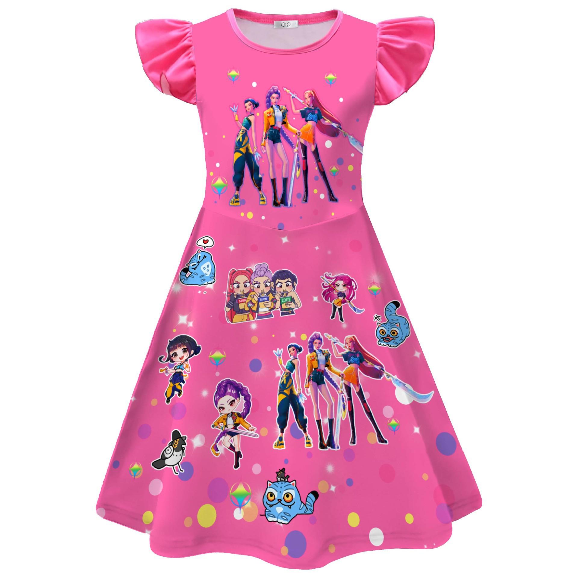 

Fashion Print Versatile Children s Casual Simple Dresses Girls 150 розы красного