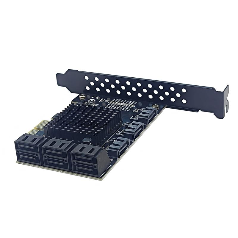 PCIE SATA Expansion Card PCI Express X1 to 9 Port SATA3.0 Controller 6Gbps Multiplier Riser RTL9101 Chip Add On Card for Desktop