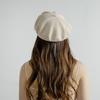 High Quality Fashion Spring and Summer PU Brim Adjustable Knitted Solid Color Cotton Beret Painter Hat for Women