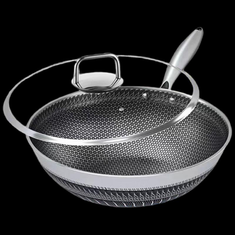 Shangheng 32CM 316 Stainless Steel Honeycomb Wok
