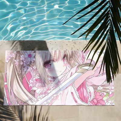 Anime PinkAngel-style Girls Chobits Towel Quick Drying Beach Towels Are Suitable For Swimming Pools Camping Yoga And The Gym