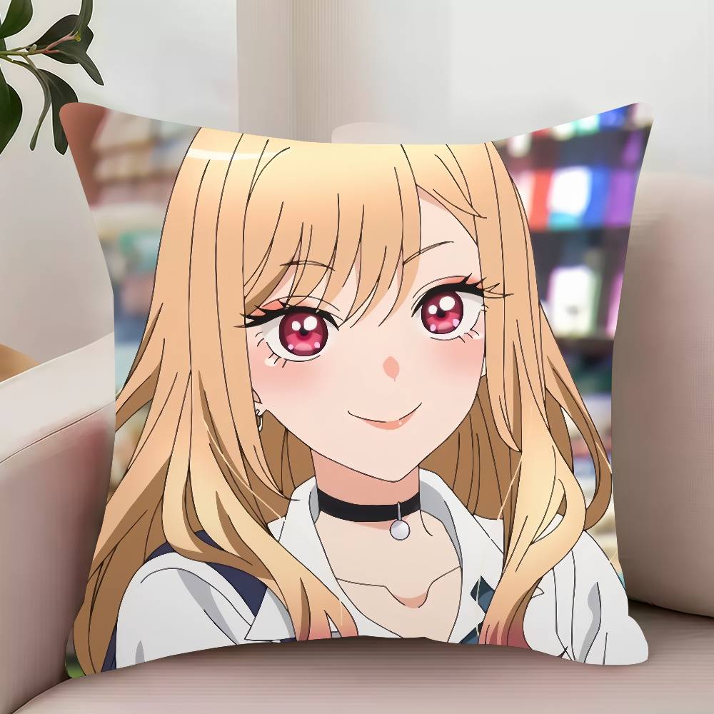 Bilibili Anime M-Marin Kitagawa Pillow Case Decor Protective Covers Comfortable Soft For Sofa Living Room Home Office