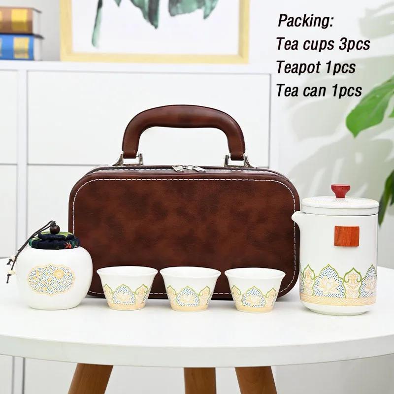 Ceramic Portable Travel Tea Set,Porcelain Tea Bowl,Espresso Cups,Pottery Coffee Mug,Afternoon Teacup Mugs,Coffee Cups,1 Set