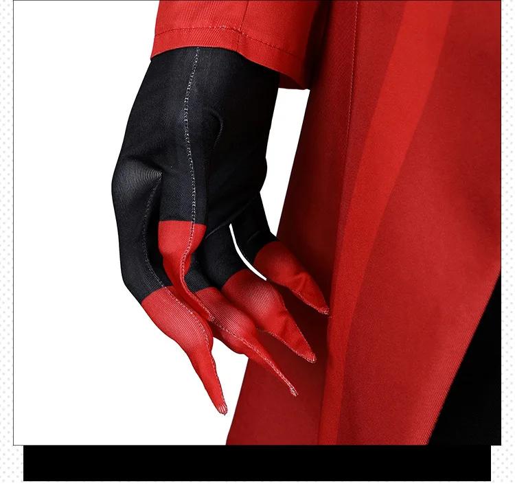 Anime Alastor Hazbin Costume Cosplay Perruque Hôtel Radio Démon Cosplay Veste Rouge Chemise Pantalon Gants Cravate Uniforme Halloween Complet