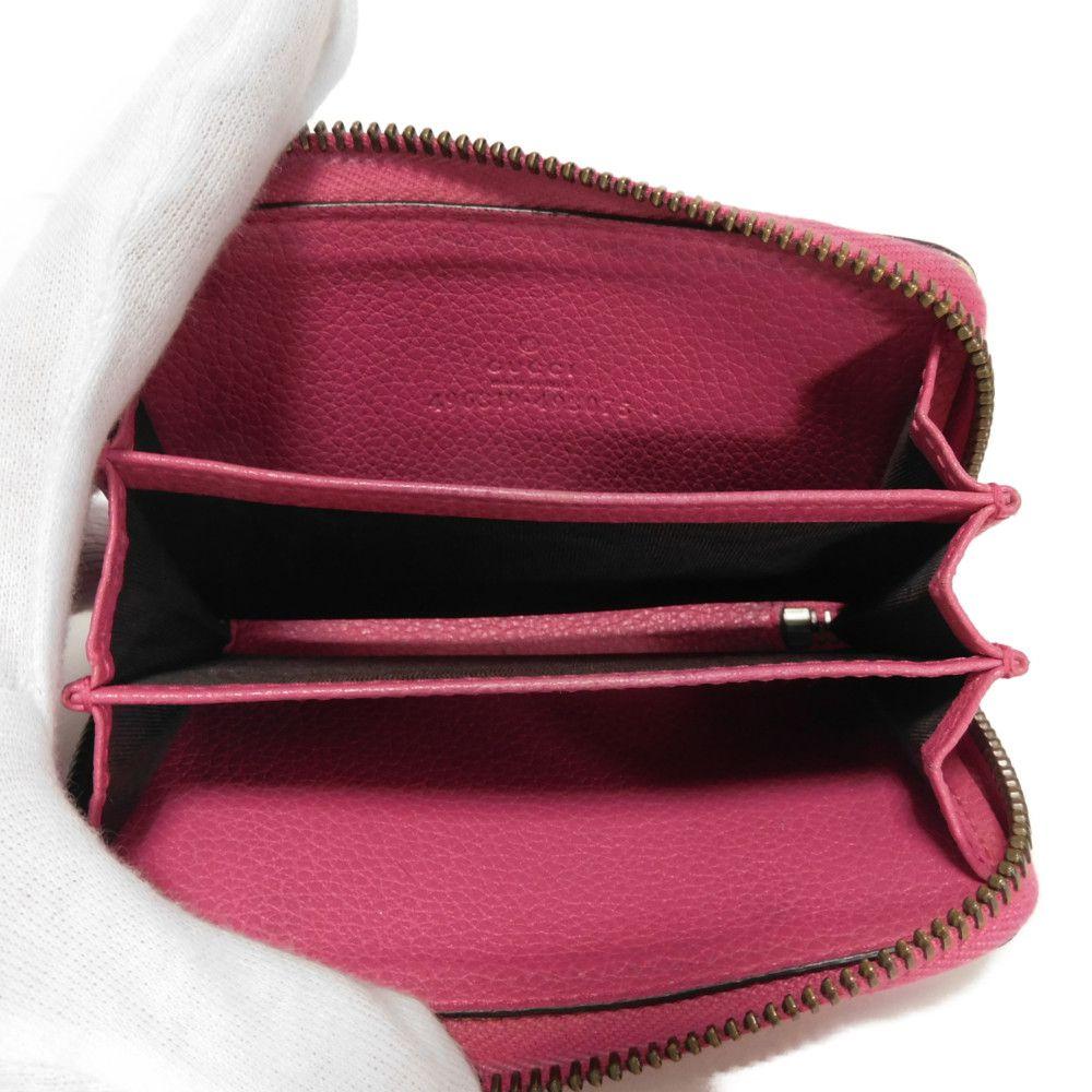 Used 9539 Compact Zip-Around Wallet 496319 0GCAT 8840 7943 Web Neon Vintage Logo Print Pink Unisex from Japan AUTHENTIC
