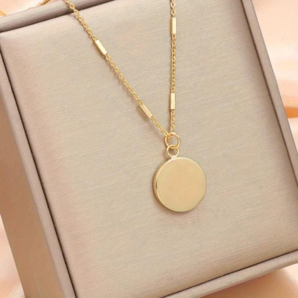 Vintage Roman Numeral Black Dial Pendant Necklace for Women New Trend Girls Clavicle Chain Jewelry Gifts