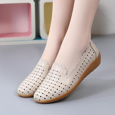 Women's Moccasins Driving Shoes Casual Slip On Loafers Lady Minimalist Flats Soft Summer Hollow Walking Shoes for Mother